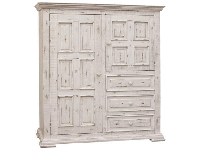 55" White Solid Wood Three Drawer Gentlemans Chest