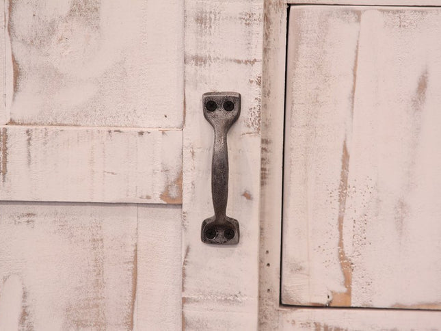 62" Antiqued White Solid Wood Six Drawer Triple Dresser