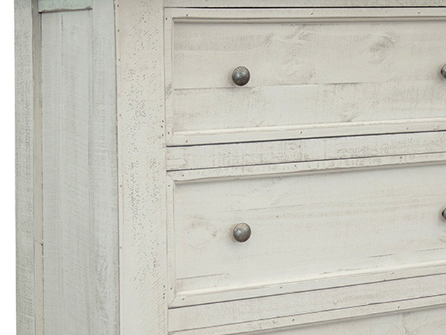 39" Gray and Ivory Solid Wood Four Drawer Chest