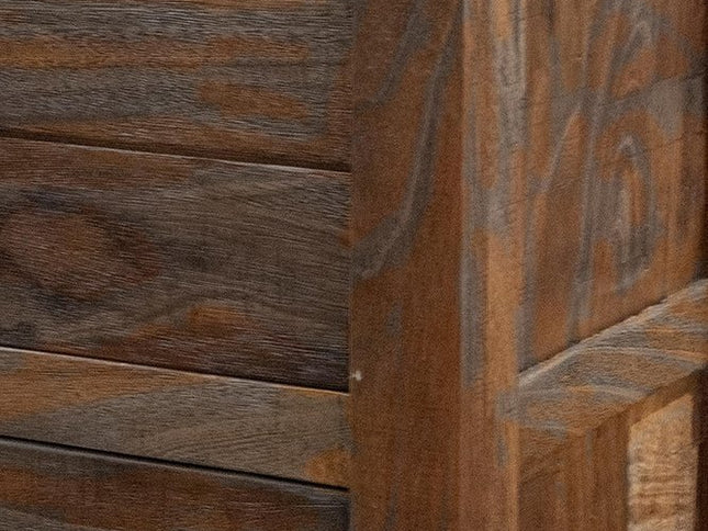 35" Brown Solid Wood Four Drawer Chest