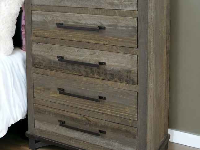 62" Brown Solid Wood Six Drawer Double Dresser