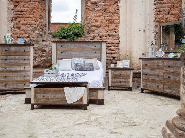 36" Brown Solid Wood Five Drawer Chest