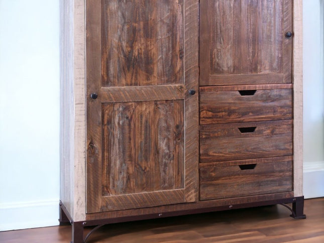 61" Brown Solid Wood Six Drawer Double Dresser