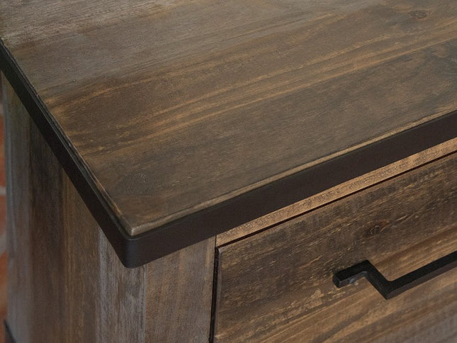 36" Gray Solid Wood Five Drawer Dresser