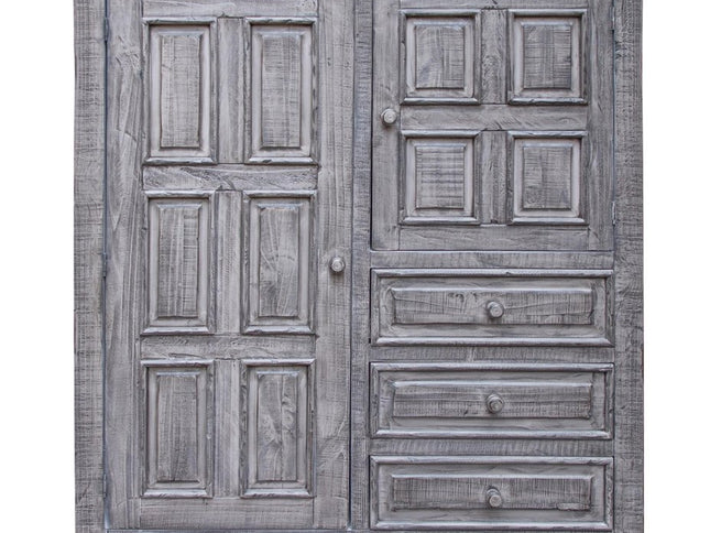 64" Gray Solid Wood Seven Drawer Gentlemans Chest