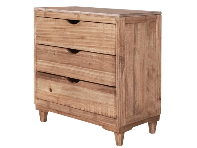 36" Natural Solid Wood Three Drawer Chest