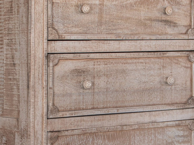 70" Natural Solid Wood Six Drawer Double Dresser