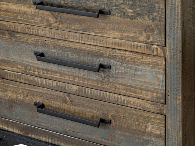 62" Brown Solid Wood Six Drawer Double Dresser