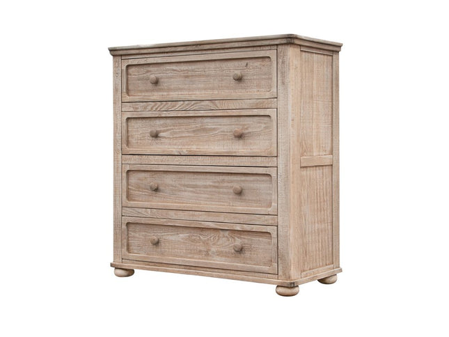 40" Natural Solid Wood Four Drawer Chest