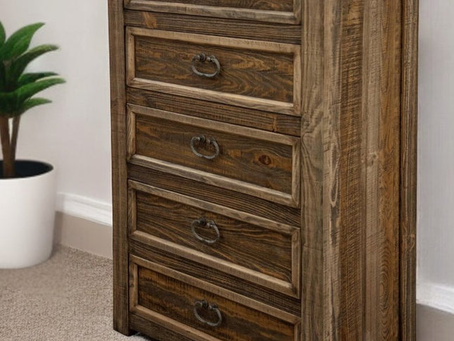 67" Natural Solid Wood Six Drawer Double Dresser