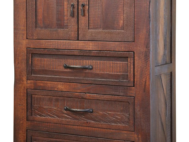 61" Brown Solid Wood Seven Drawer Double Dresser