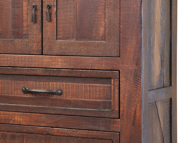 61" Brown Solid Wood Seven Drawer Double Dresser