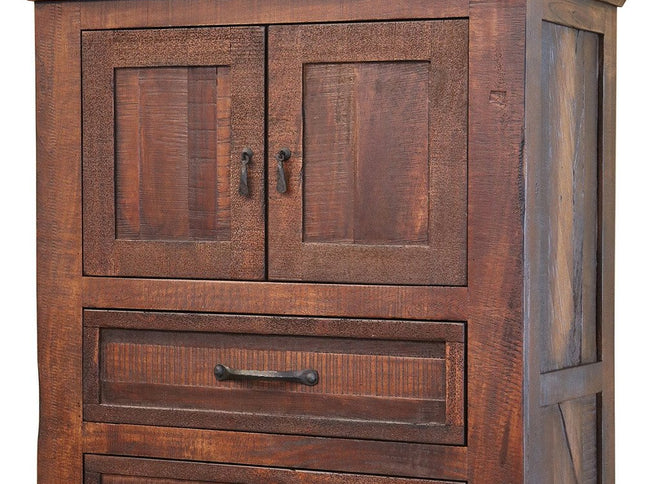 61" Brown Solid Wood Seven Drawer Double Dresser