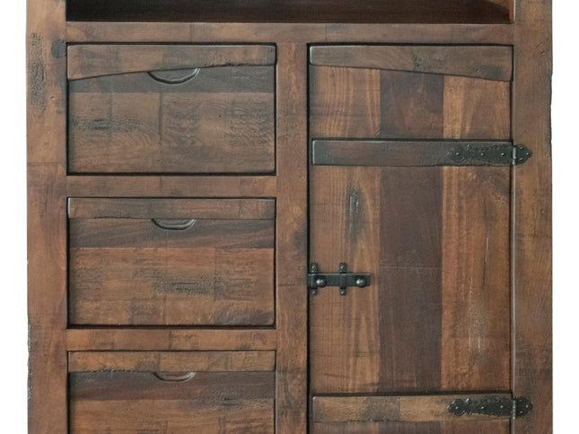 43" Brown Solid Wood Three Drawer Gentlemans Chest