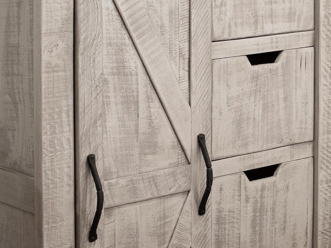 62" Light Gray Solid Wood Six Drawer Triple Dresser