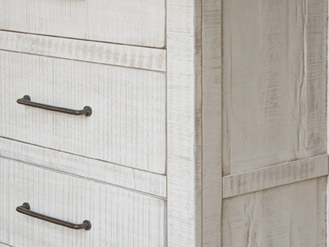 36" Brown and White Solid Wood Four Drawer Chest