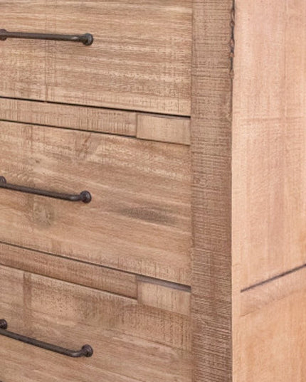 36" Brown and White Solid Wood Four Drawer Chest