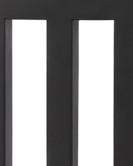 30" Black Metal USB Table Lamp With White Shade