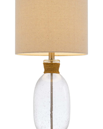 26" Brown Mason Jar Table Lamp With Brown Drum Shade