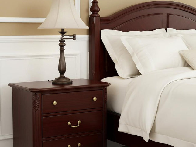 30" Rust Metal Table Lamp With Pearl Bell Shade