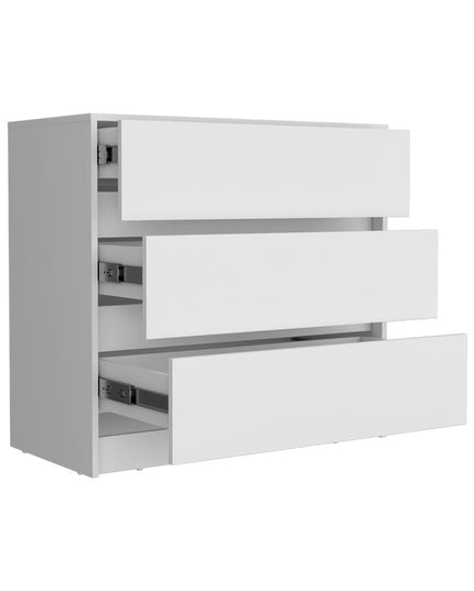 33" Black Three Drawer Dresser