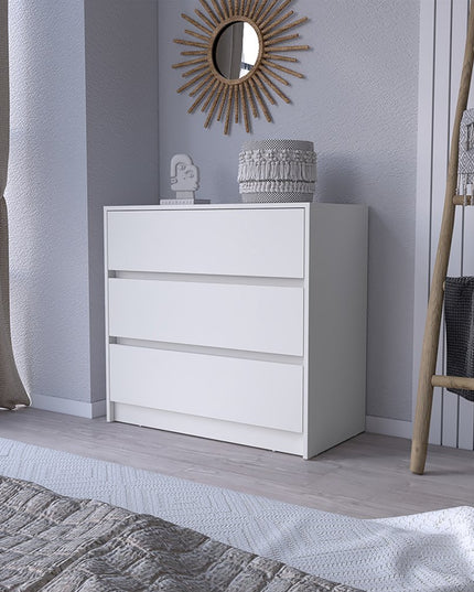 33" Black Three Drawer Dresser