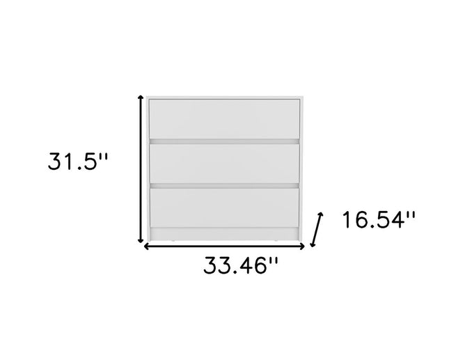 33" Black Three Drawer Dresser