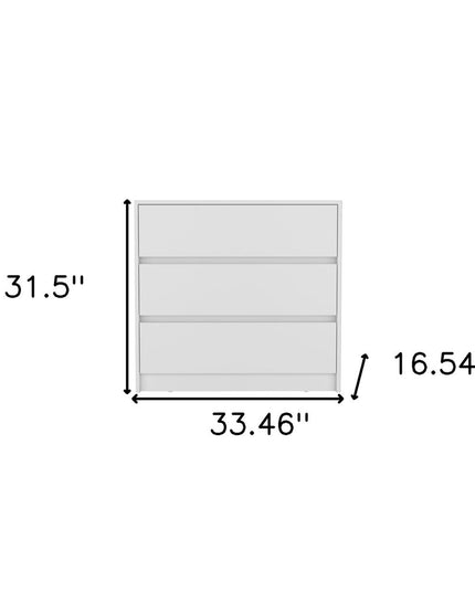 33" Black Three Drawer Dresser