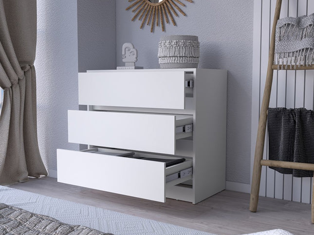 33" Black Three Drawer Dresser