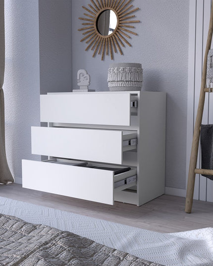 33" Black Three Drawer Dresser