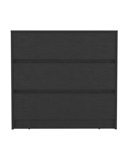 33" Black Three Drawer Dresser