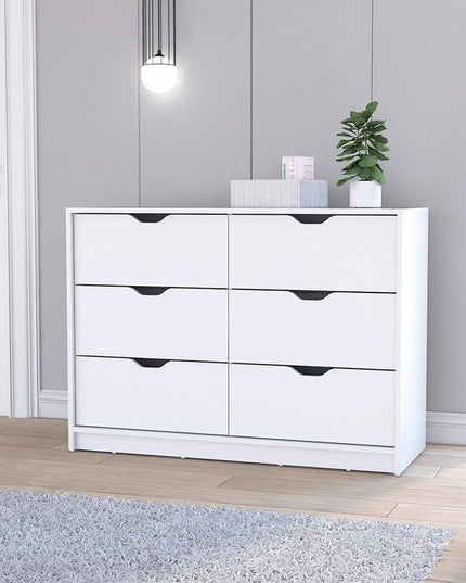 42" White Four Drawer Dresser