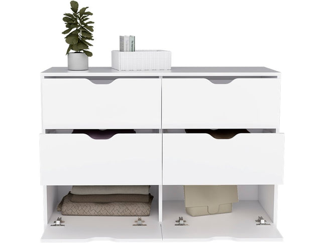 42" White Four Drawer Dresser