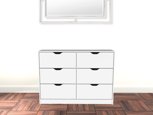42" White Four Drawer Dresser