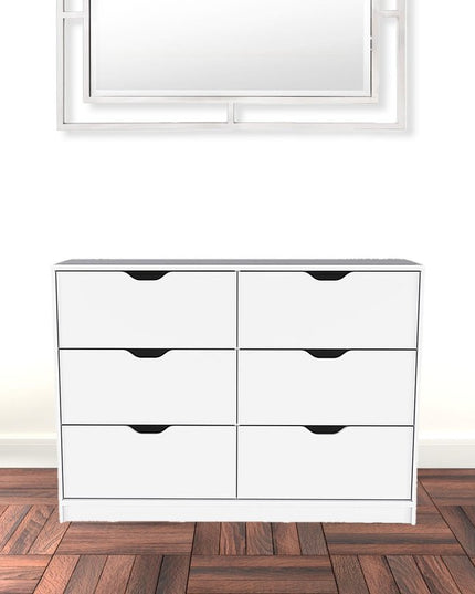 42" White Four Drawer Dresser
