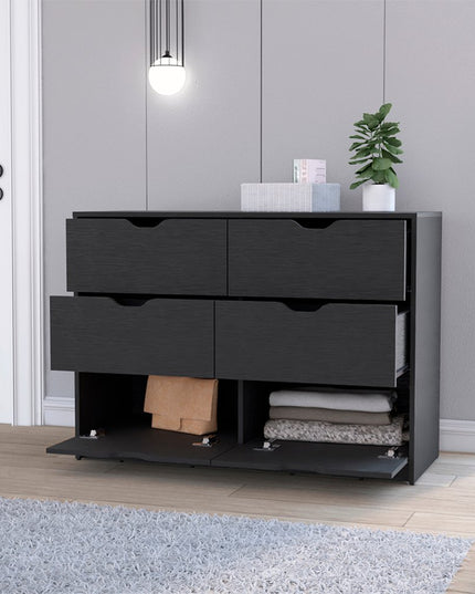 42" White Four Drawer Dresser