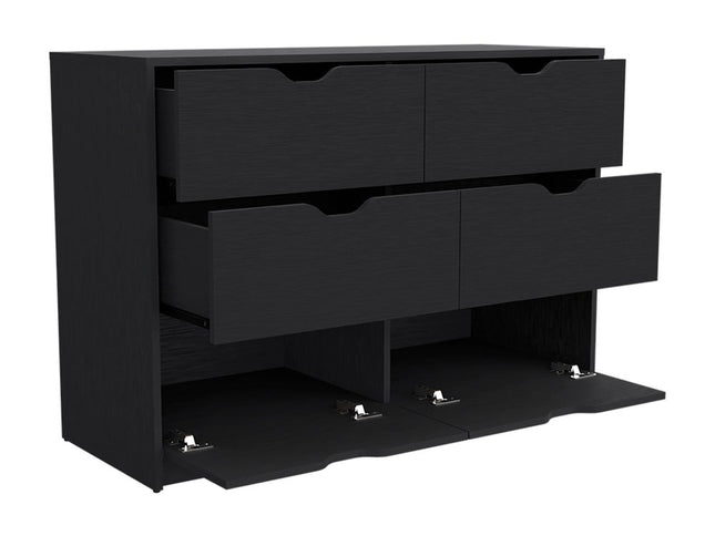 42" Black Four Drawer Dresser