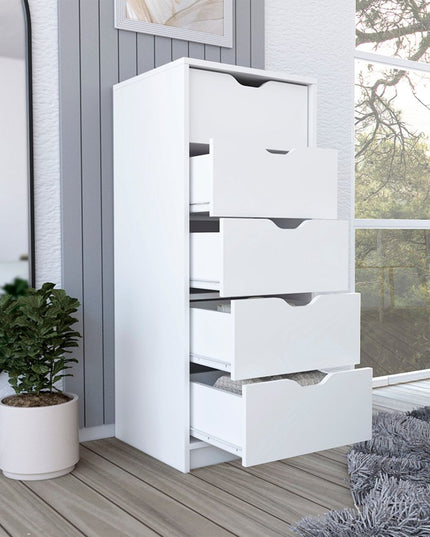 18" White Five Drawer Standard Chest