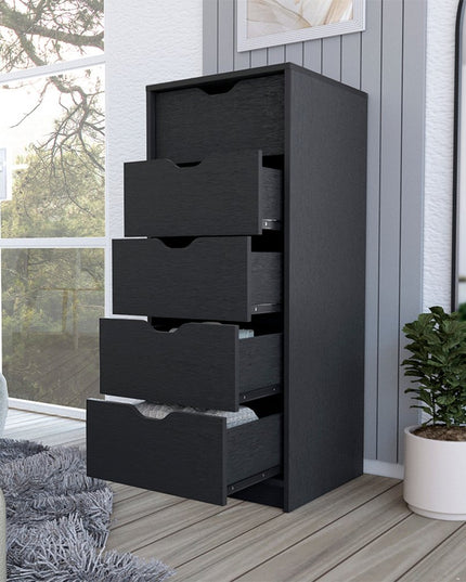 18" White Five Drawer Standard Chest