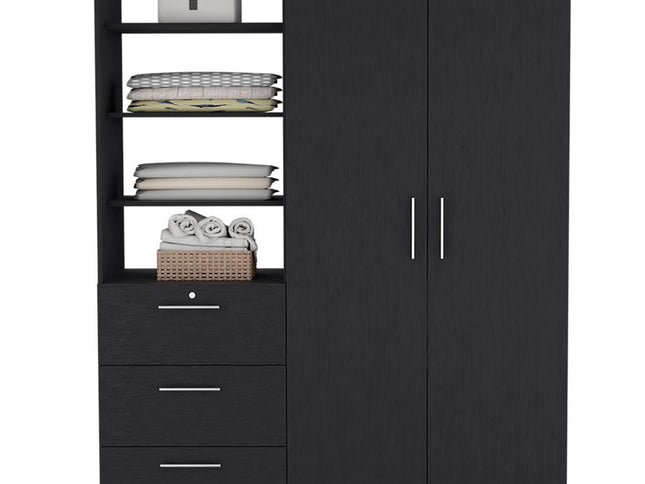 59" Black Three Drawer Dresser