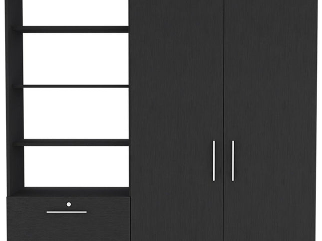 59" Black Three Drawer Dresser