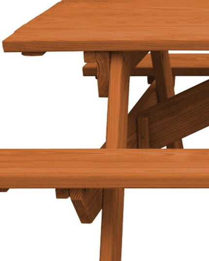 Cedar Chest Solid Wood Outdoor Picnic Table Umbrella Hole