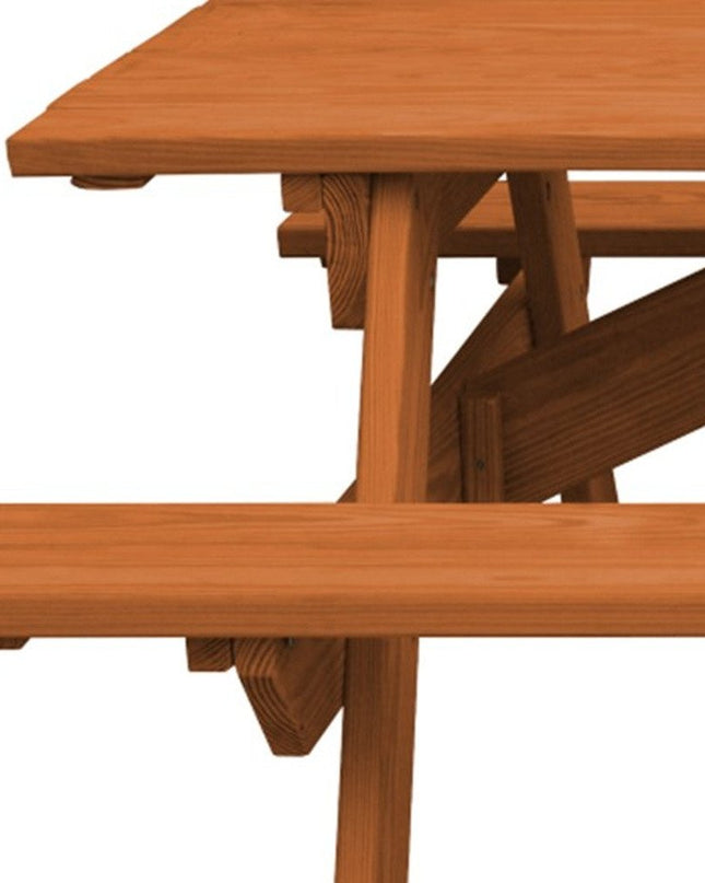 Cedar Chest Solid Wood Outdoor Picnic Table Umbrella Hole