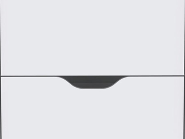 19" White Wood Two Drawer Nightstand