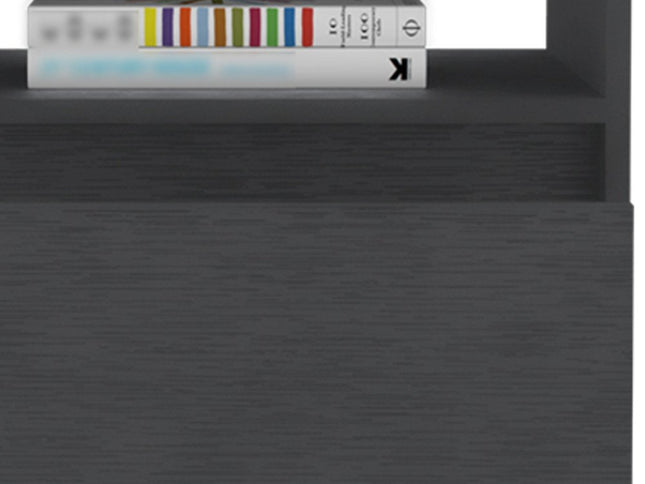 20" Black Wood One Drawer Nightstand