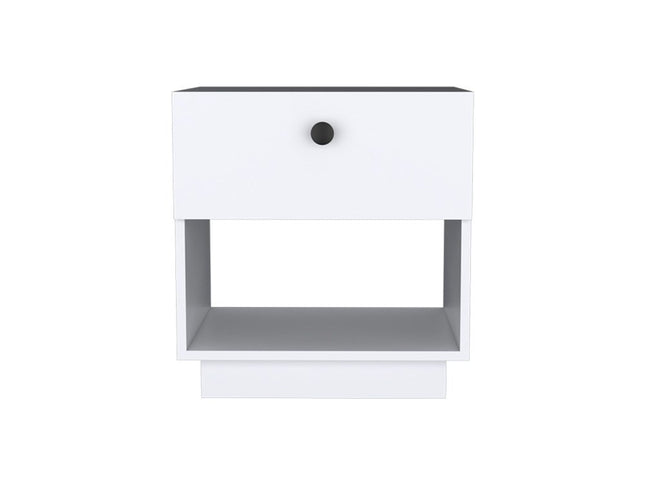 20" White Wood One Drawer Nightstand