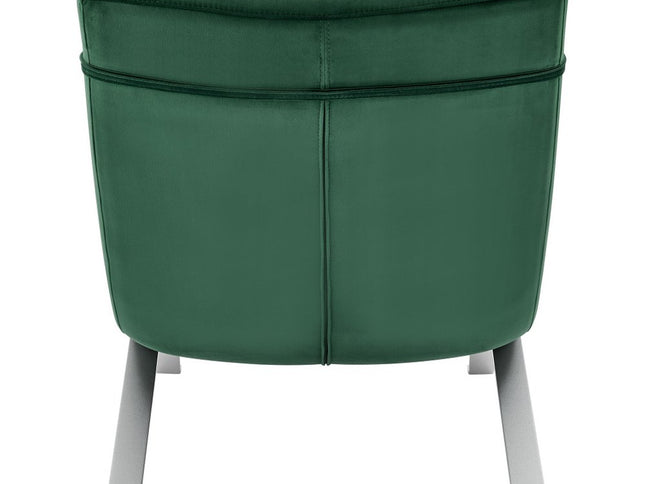 66" Green and Silver Velvet Lounge Chair