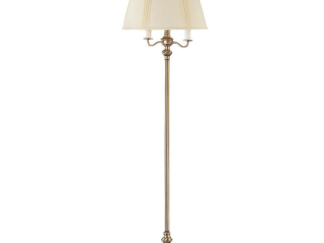 60" Bronze Four Light Traditional Shaped Floor Lamp With Beige Square Shade