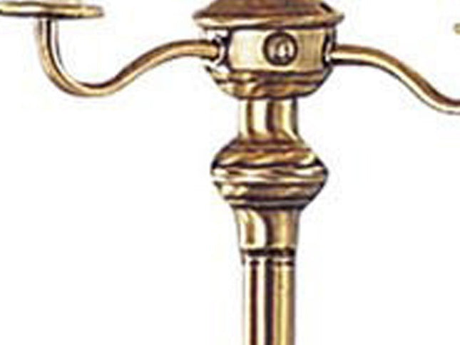 60" Bronze Four Light Traditional Shaped Floor Lamp With Beige Square Shade