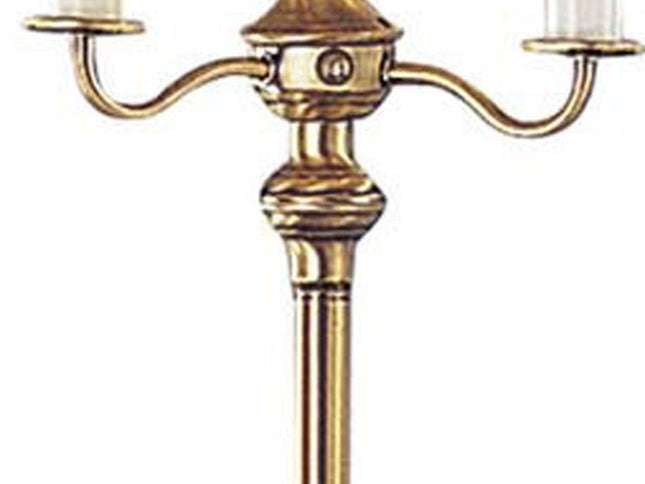 60" Bronze Four Light Traditional Shaped Floor Lamp With Beige Square Shade